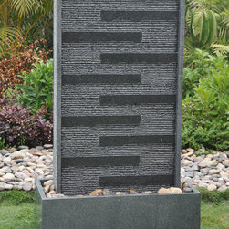 Solid Modern Stone Fountains crafted from Granite - Toccoa Falls - Outdoor Fountains And Ponds