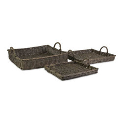 IMAX Olivia Willow Trays - Set Of 3 - SKU: 85213-3 - Major Kitchen Appliance Parts And Accessories