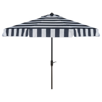 Safavieh Elsa Fashion Line 11' Round Umbrella, Navy/White