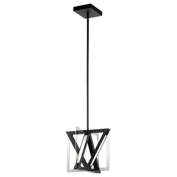 Axis Mini Pendant, Matte Black/Chrome