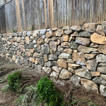 Large Bolder Granite Stone Retaining Wall in Chevy Chase MD