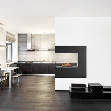 Modern Kitchens with Fireplaces