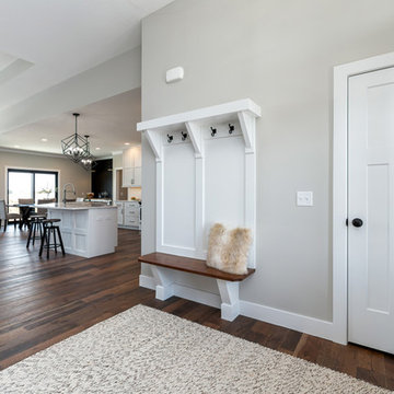 McCoy Homes Quad Cities Kitchen With White Cabinets and Matte Black Accents