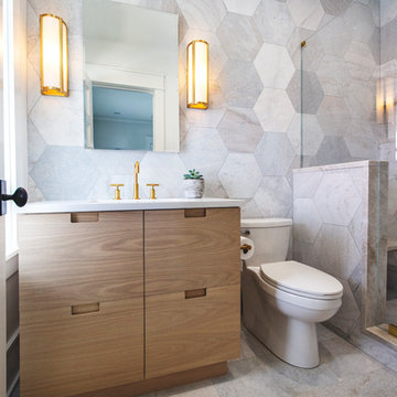 Hexagon Stone Beach Bathroom
