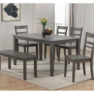 Sunset Trading Shades of Gray 60" Rectangular Wood Dining Table in Gray