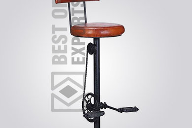 Adjustable Cycle Stool With Leather Seat