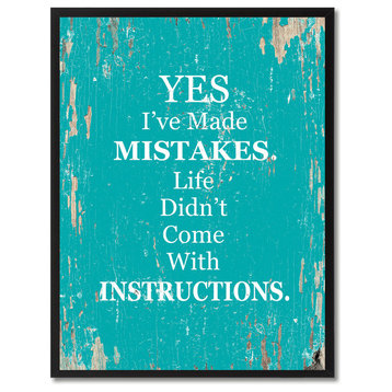 Yes I've Made Mistakes Inspirational, Canvas, Picture Frame, 13"X17"