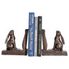 Rustic Bronze Rabbit on Book Resin Bookends, Set of 2