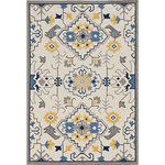 KAS - KAS Harbor 4205 Ivory Austin Area Rug, 5'x8' - Keep it trendy outdoors or brighten up the indoors with one of our finely-crafted Harbor rugs. This collection is hand-hooked in China of UV-treated polypropelene. These rugs stay in tune with today's home decor trends and bring a touch of sophistication to your living space.