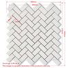 Carrara Marble Herringbone Mosaic Venato Carrera Tile Polished 1x2, 1 sheet