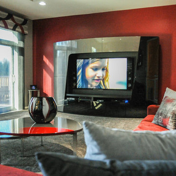 Creature Comforts - A modern and colorful family room in Lafayette Hill, PA