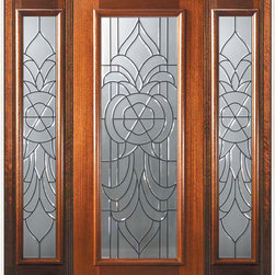 Prehung Sidelights Door 80 Wood Mahogany Hillsborough Full Lite Glass - Front Doors