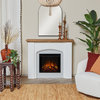 Real Flame Anika 49" Modern Wood Electric Fireplace in White Stucco