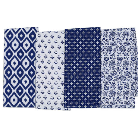 Blue Market Dishtowel, Set of 4