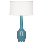 Robert Abbey - Robert Abbey Delilah TL Delilah 35" Vase Table Lamp - Steel Blue - Features Constructed from ceramic Includes an oyster linen shade with self-fabric top and bottom diffuser Includes an energy efficient Medium (E26) base LED bulb High / Low switch Manufactured in the United States UL rated for dry locations Dimensions Height: 34-1/2" Width: 19-1/2" Product Weight: 10 lbs Shade Height: 11" Shade Top Diameter: 18.5" Shade Bottom Diameter: 19.5" Electrical Specifications Max Wattage: 150 watts Number of Bulbs: 1 Max Watts Per Bulb: 150 watts Bulb Base: Medium (E26) Voltage: 110 volts Bulb Included: Yes