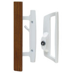 FPL Door Locks & Hardware - Bali Nai Sliding Door Handle Set, Keyed, Left Hand, Wood Pull, White, 1-1/2" Thick Door - FPL's Bali Nai Sliding Door Handle Set (Keyed); Left Hand; Wood Pull - White offers easy replacement for most sliding door handles on the market.  There are multiple mounting holes allow for parallel and offset handle placement. The interior thumb latch can located in the centered position at 2" between the handle mounting holes (this is the usual configuration for a 3-hole mount door) or in the offset position at 2-5/8" below the upper handle mounting hole (this is the usual configuration for a 4-hole mount door). This set is KEYED, so the locking handle set features an interior thumb turn and exterior keyed cylinder (Schlage C Keyway).  This listing does NOT include the mechanism for the door or the strike for the jamb, it is the handle set only.
