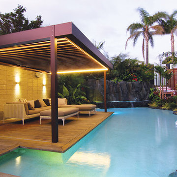 Resort style garden landscape