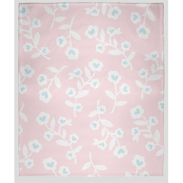 60x80" Valentines Floral Throw Blanket, Pink