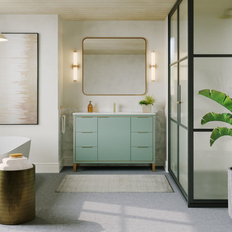 Opulence 48" Single Bath Vanity, Mint Green, Ceramic Top