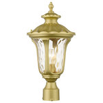 Livex Lighting - Oxford 1-Light Soft Gold Outdoor Medium Post Top Lantern - From the Oxford outdoor lantern collection, this traditional cast aluminum single-light medium post top lantern design will add curb appeal to any home. It features handsome, antique styling and decorative elements. Clear water glass casts an appealing light and lends to its vintage charm. The well-crafted ornamental details are all finished in a soft gold finish. With superb craftsmanship and affordable price, this fixture is sure to tastefully indulge your senses.