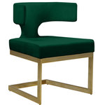 Meridian Furniture - Alexandra Dining Chair, Green Velvet, Rich Gold Metal Base - Elegant and eye-catching, the stunning Green Velvet Alexandra Dining Chair from Meridian Furniture is the perfect addition to any space.