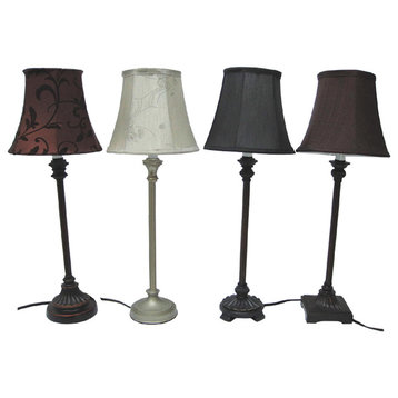 22" Assorted Buffet Lamps, Set of 4