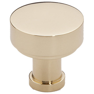 Alno A716-1 Moderne 1" Round Flat Disc Mushroom Solid Brass - Polished Brass