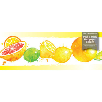 GB50111 Citrus Splash Peel & Stick Wallpaper Border 10in x 15ft Long