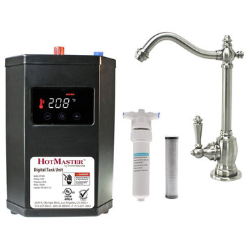 Victorian 9" Instant Hot Water Dispenser With HotMaster DigiHot Digital Tank, Stainless Steel