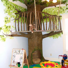 indoor treehouse playroom idea