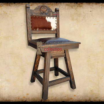 Texas Swivel Bar Stool with Cowhide
