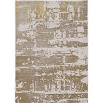 KAS - KAS Luna 7132 Ivory/Gold Escape Area Rug, 9'10"x13'2" - Beautifully crafted rugs adding subtle drama to any room. The texture adds depth, the metallic highlights add luster and the tonal colors make for an easy decorating palette. Luna is machine woven of soft polyester and polypropylene in Turkey and has a 0.25" pile height.