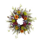 24" Spring Garden Wreath With Twig Base