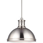 Sea Gull Lighting - Sea Gull Lighting 65085-962 Pratt Street - 9.5" One Light Pendant - Canopy Included: Yes  Shade IncPratt Street 9.5" On Brushed Nickel Clear *UL Approved: YES Energy Star Qualified: n/a ADA Certified: n/a  *Number of Lights: Lamp: 1-*Wattage:75w Medium Base A19 bulb(s) *Bulb Included:No *Bulb Type:Medium Base A19 *Finish Type:Brushed Nickel