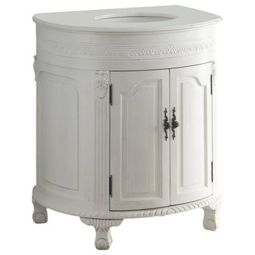 32" Antique-Style White Versailles Bathroom Sink Vanity Cabinet, Cf-2869W-Aw