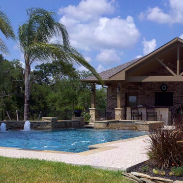 Geometric Flagstone Pool in Cypress