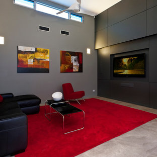 Home theater - modern home theater idea in Sunshine Coast