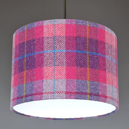 Harris Tweed Pink Check Lamp Shade - Lampshades