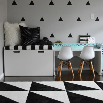 Monochrome graphic toddler room