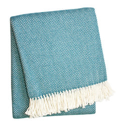 A Soft Idea - Herringbone Throw, Ocean - Throws
