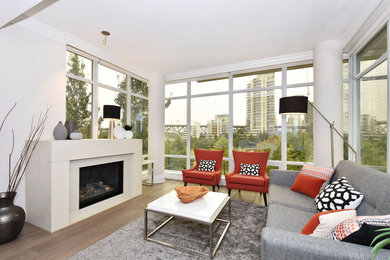 Mid-sized trendy living room photo in Vancouver