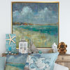Designart Sky And Sea Nautical Coastal Framed Artwork, Gold, 46x46