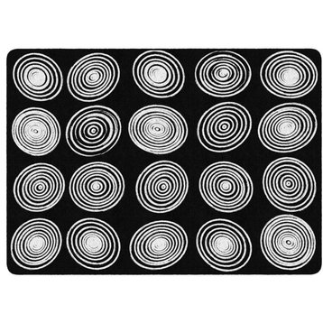 Flagship Carpets FA1840-32FS Circles Black And White