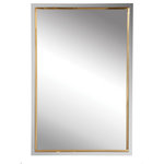 Uttermost - Uttermost Locke Chrome Vanity Mirror - Contemporary In Style, This Simple Vanity Mirror Showcases A Sleek Stainless Steel Frame In A Two Tone Polished Chrome And Polished Gold Finish. May Be Hung Horizontal Or Vertical.