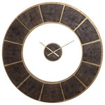 Uttermost - Uttermost Kerensa - 39.75" Wall Clock, Gold Leaf Finish - This wall clock is constructed from rustic, dark wKerensa 39.75" Wall  Rustic/Dark Wood/Gol *UL Approved: YES Energy Star Qualified: n/a ADA Certified: n/a  *Number of Lights:   *Bulb Included:No *Bulb Type:No *Finish Type:Rustic/Dark Wood/Gold Leaf
