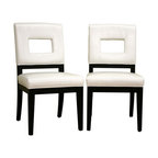 Faustino Cream Leather Dining Chair, Set of 2
