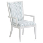 Tommy Bahama Home - Sea Winds Upholtered Arm Chair - The flared concave design balances comfort and style when paried with custom fabric, leather, or a combination applied to the upholstered seat, inside and outside back