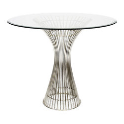 Worlds Away - Worlds Away Powell Side Table- Stainless Steel - Dining Tables
