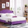 Joy Jewel Jewel Tufted Queen Panel Bed, Purple