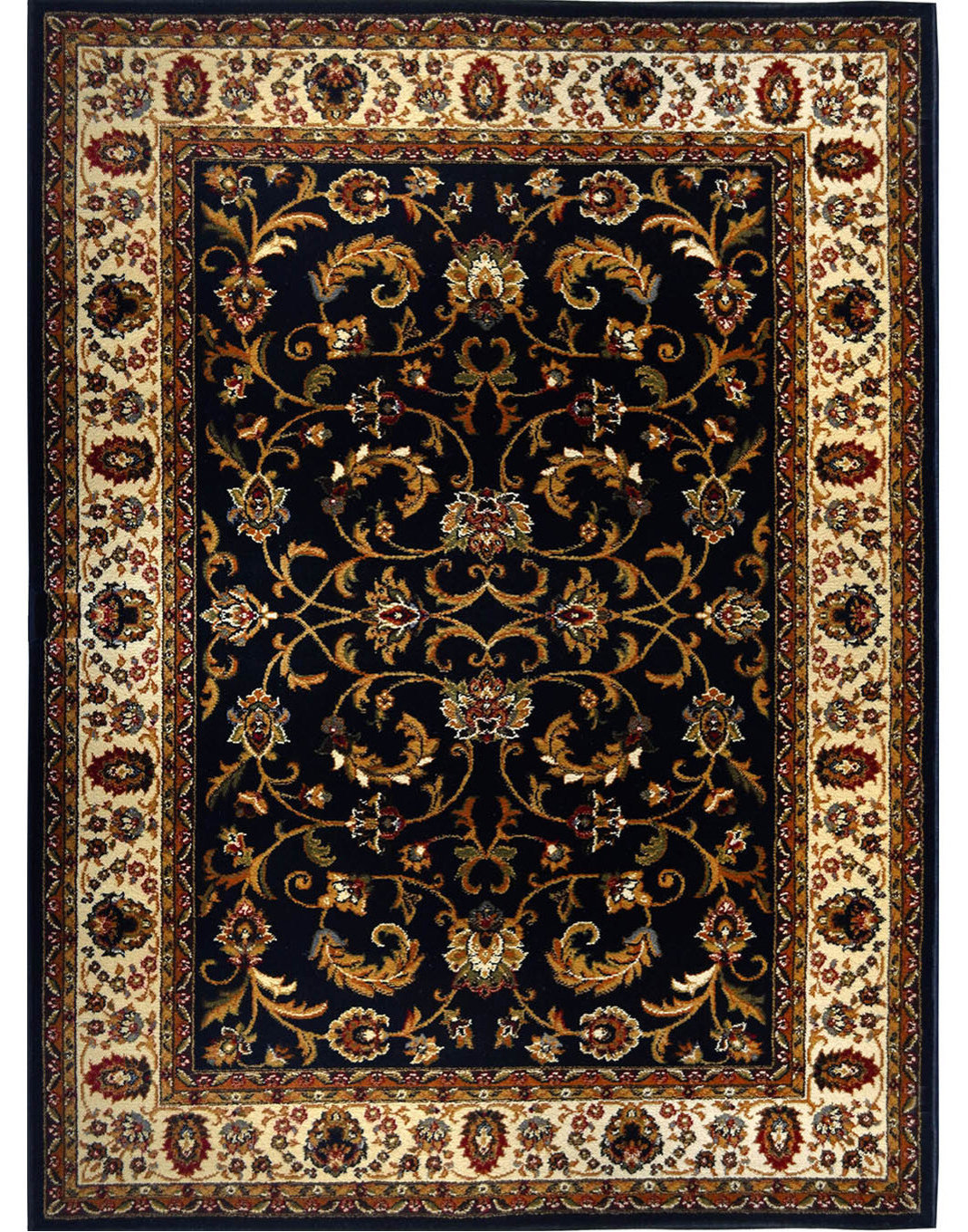 Home Dynamix Royalty Elati Area Rug Border Black/Ivory, 7'8